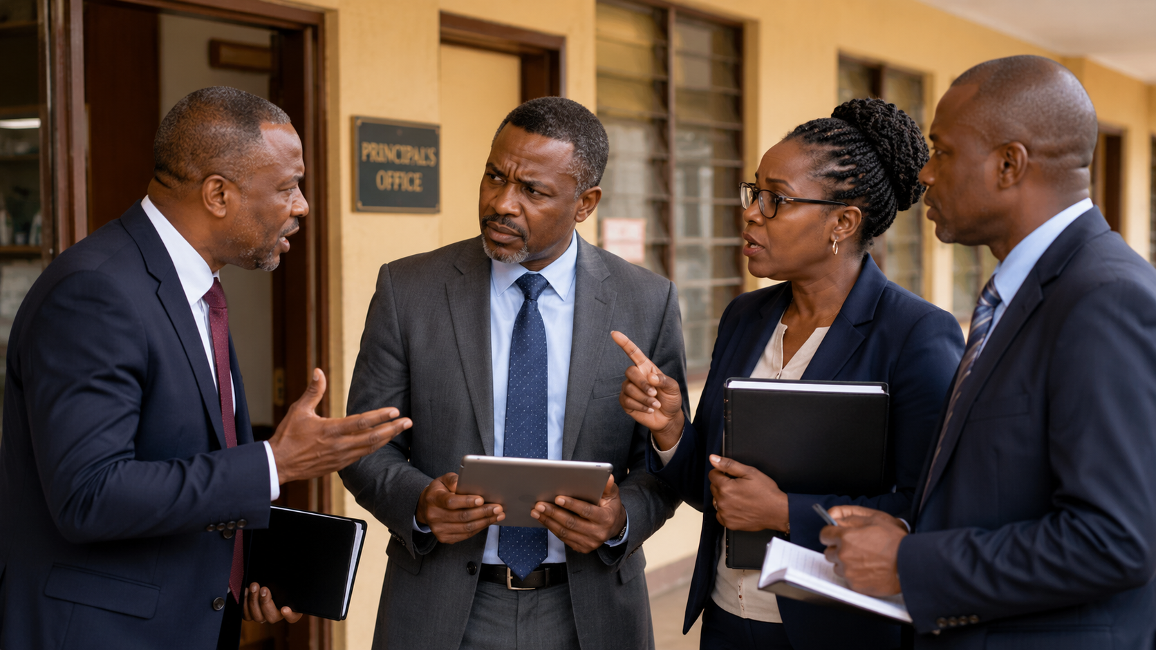 School leaders reviewing learner welfare information