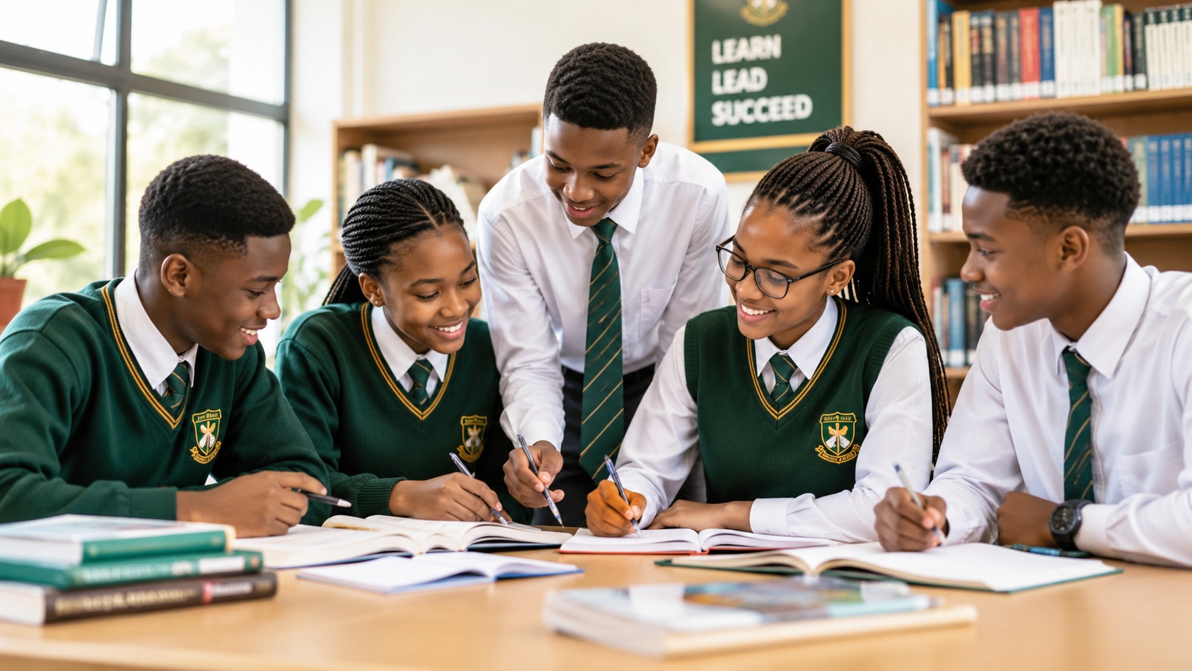 Students learning together with digital resources